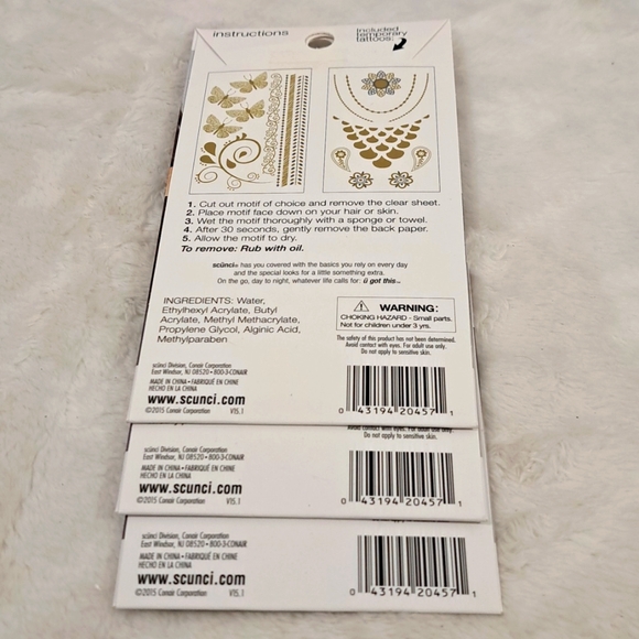 Scunci Tattoo Sheets 3 Packages - Picture 3 of 3